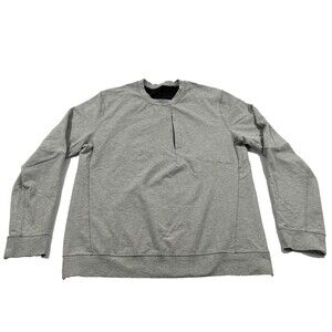 Lululemon Mens Gray City Sweat Crew Sweatshirt Grey Sweater Hiking Gym Top Sz XL